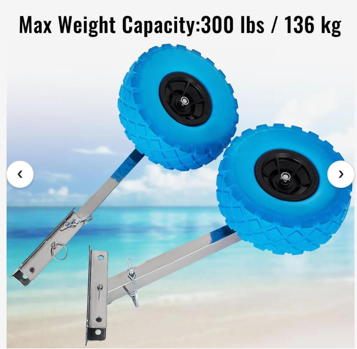 Boat Transom Launching Wheel Dolly Stainless Steel For Inflatable Boat