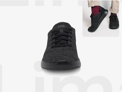 Kizik Lima Black Black Outsole Women's Athletic Sneaker Men's-6.5 Women 8 X-Wide