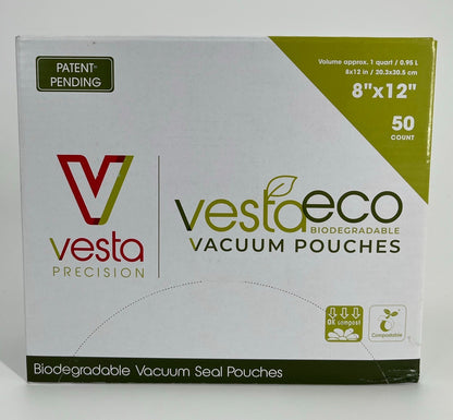 50 Pack Biodegradable Compostable Vacuum Seal Bags 8”x12” for Food Storage