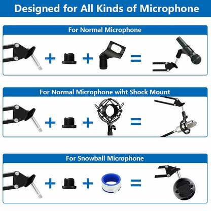 Microphone Stand, Adjustable Microphone Suspension Boom Scissor Arm Stand