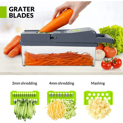 14in1 Vegetable Grater Slicer Dicer Potato Cutter Kitchen Gadget Tools Set.