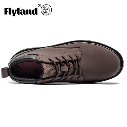 Men's Vintage Classical Genuine Leather Chukka Boots Shoes.