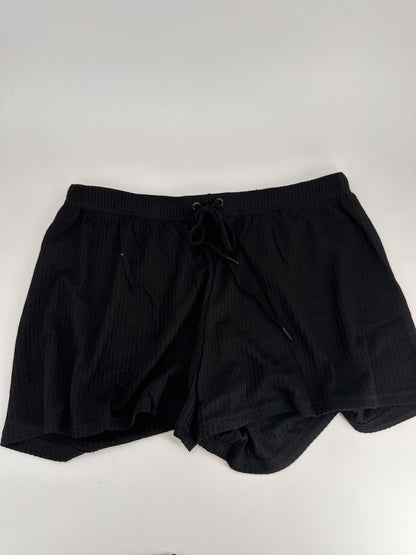 Women's Satin Sleeveless Top & PJ Shorts Pajamas Set black Size XL