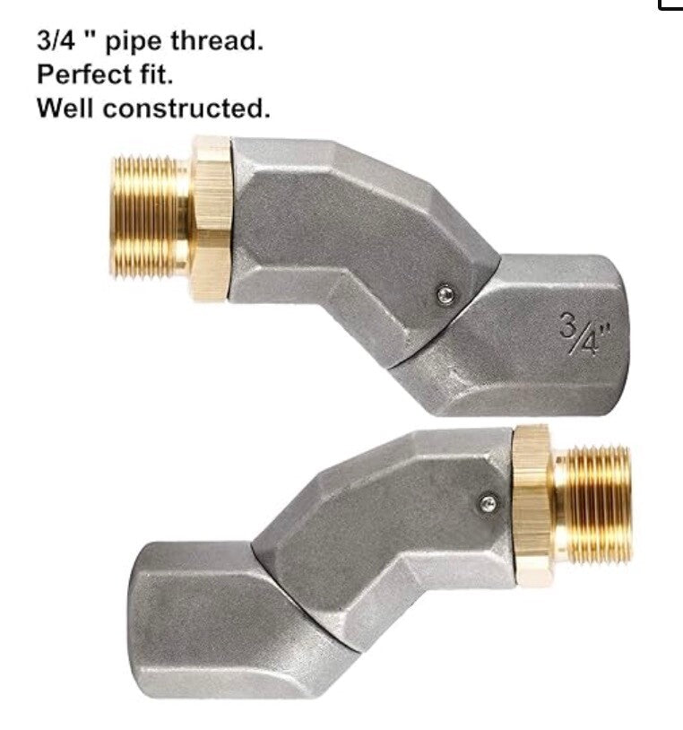 Universal Piece of 2 Fuel Hose Swivel 3/4 Inch NPT 360 Rotate for Fuel Nozzle
