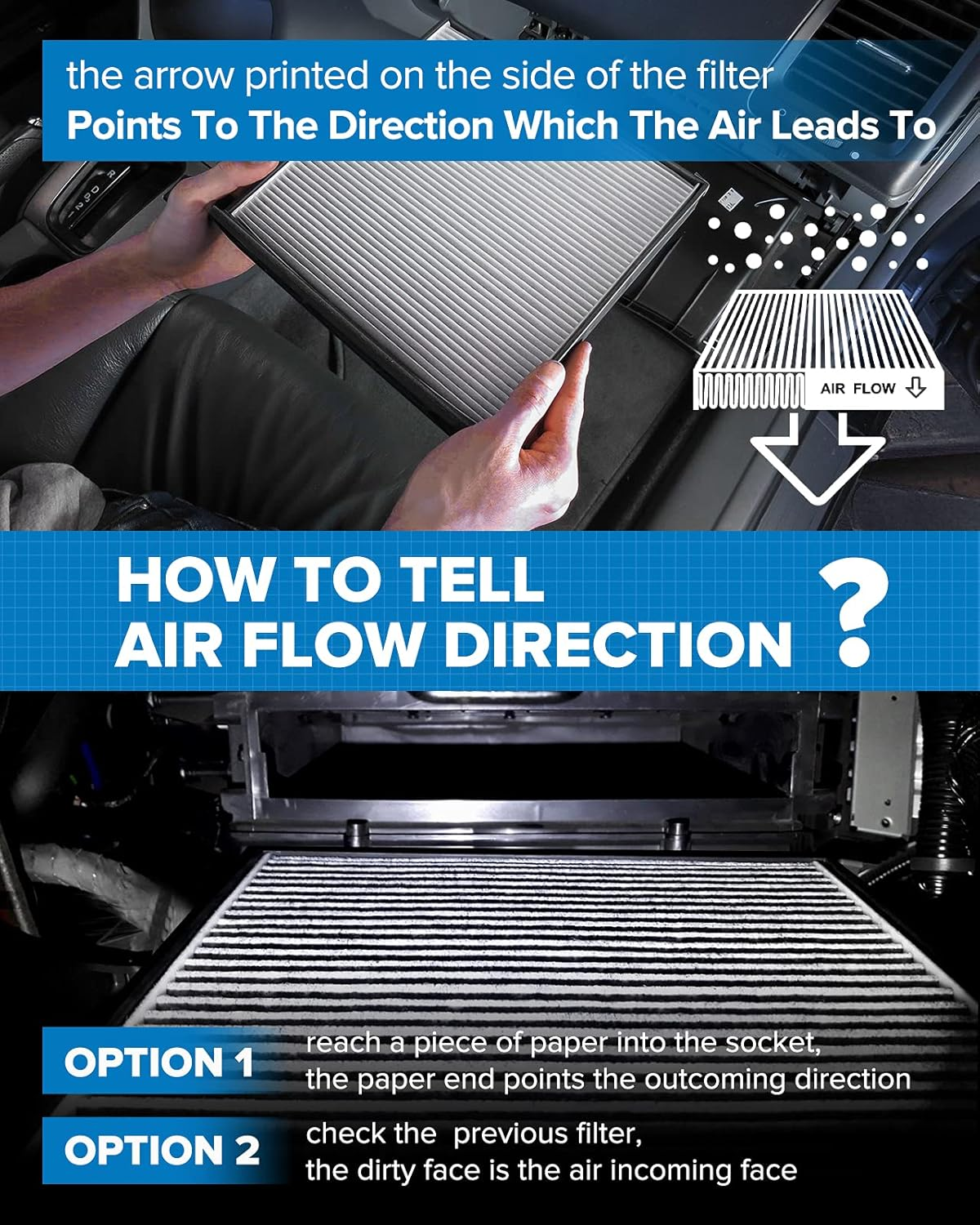 Cabin Air Filter – Compatible with PT2ACF03410U1, L9.8” x W7” x H1.4”,