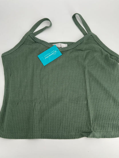 Women's Satin Sleeveless Top & PJ Shorts Pajamas Set green Size 2XL