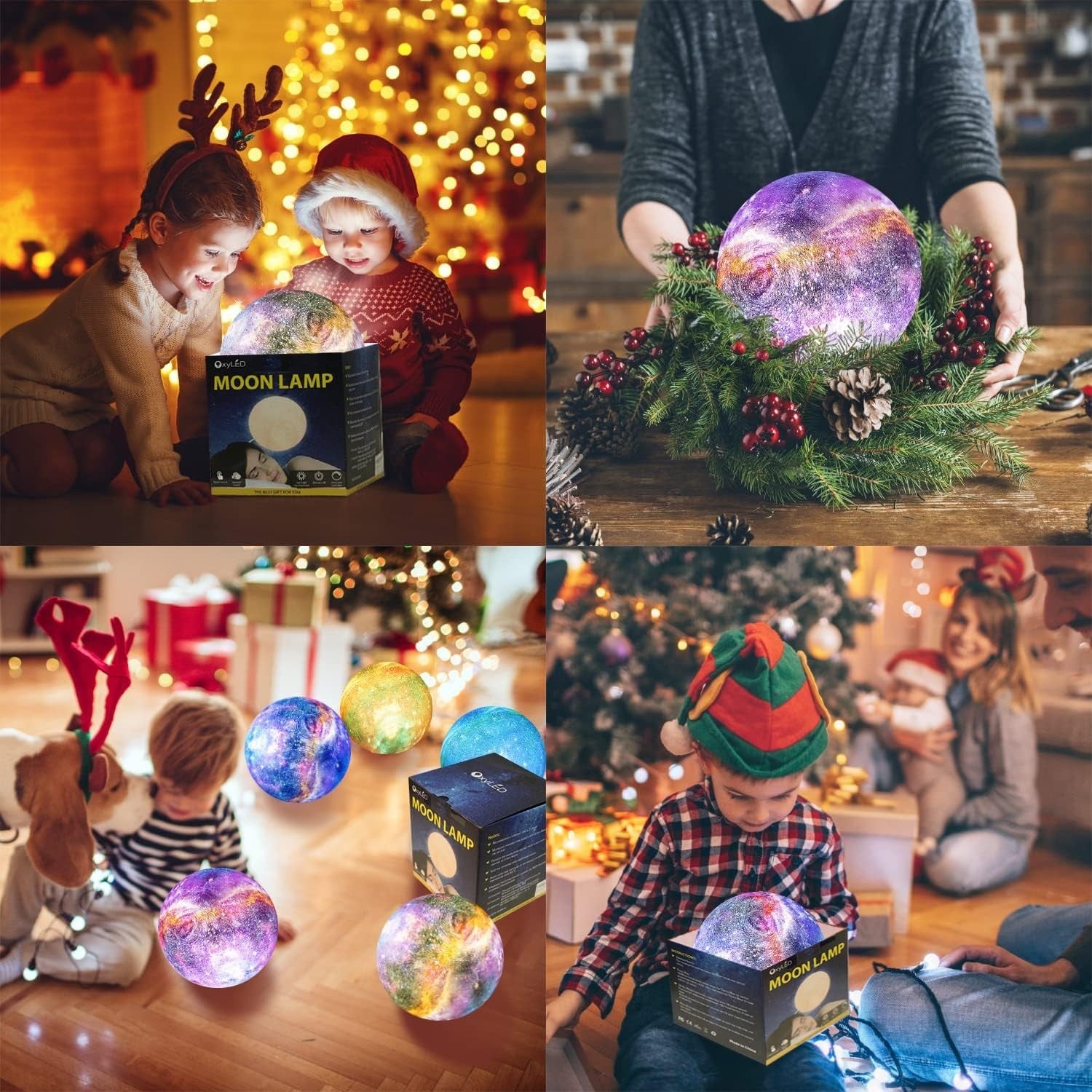 LED  5.9” 16-Color Galaxy Moon Lamp with Stand & Remote
