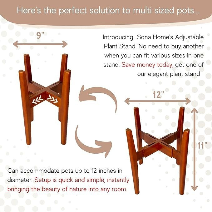 Adjustable Plant Stand, Fits 8-12 Inch Pots