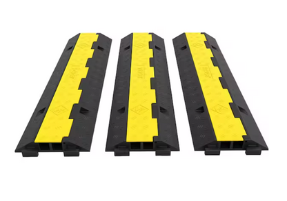3 Pcs 2-Cable Rubber Electrical Wire Cover Cord Protector Ramp 11000 lbs