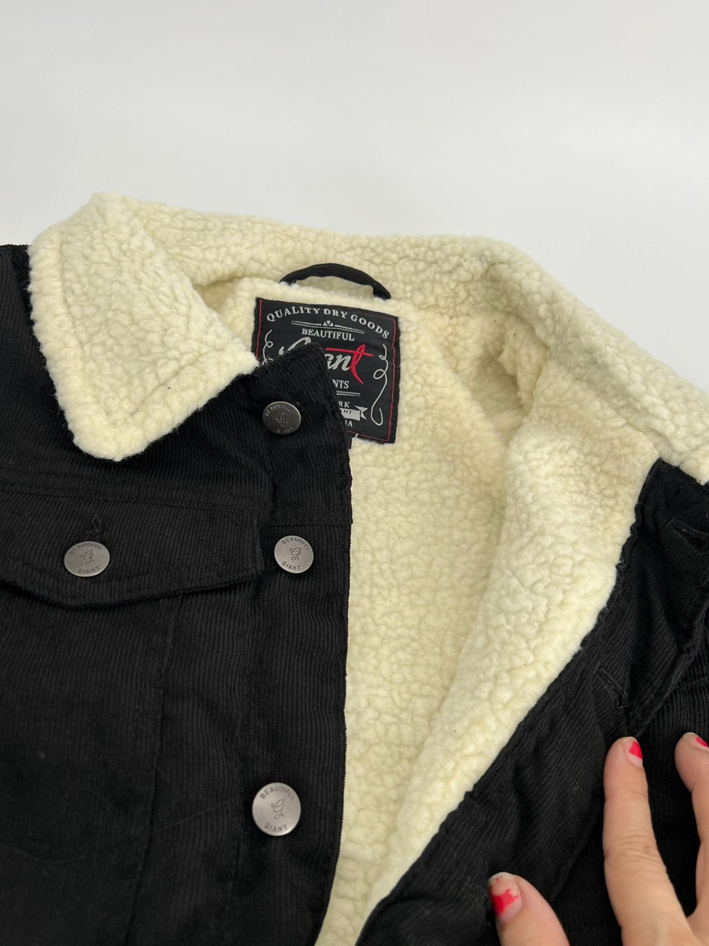 Men's Sherpa Faux Shearling Heavyweight Work Jacket BLACK  S