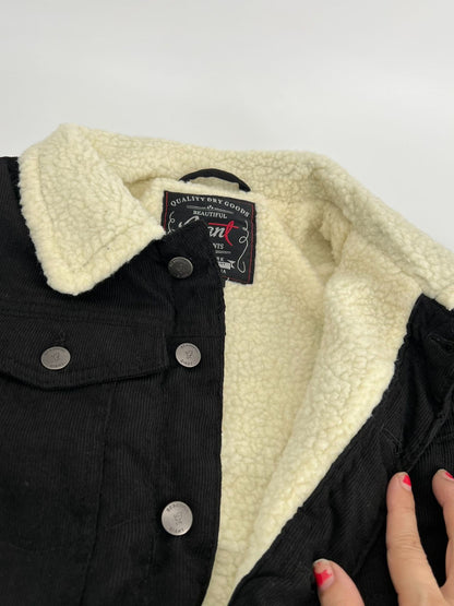 Men's Sherpa Faux Shearling Heavyweight Work Jacket BLACK  S