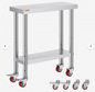Stainless Steel Work Table with Casters | Work Station