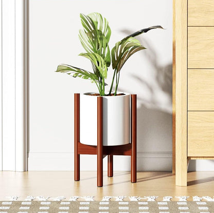 Plant Stand Indoor Bamboo 10 Inches Dark Brown Planter Plants