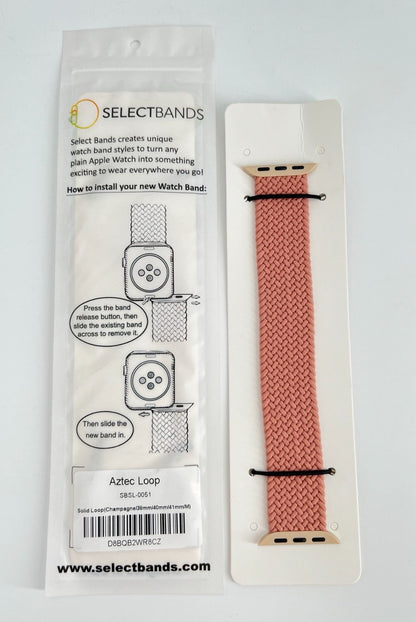 10-Pack M  Champagner  Solid Loop Watch Bands 0.8 x 6 Inch , Fits 38mm/40mm/41mm