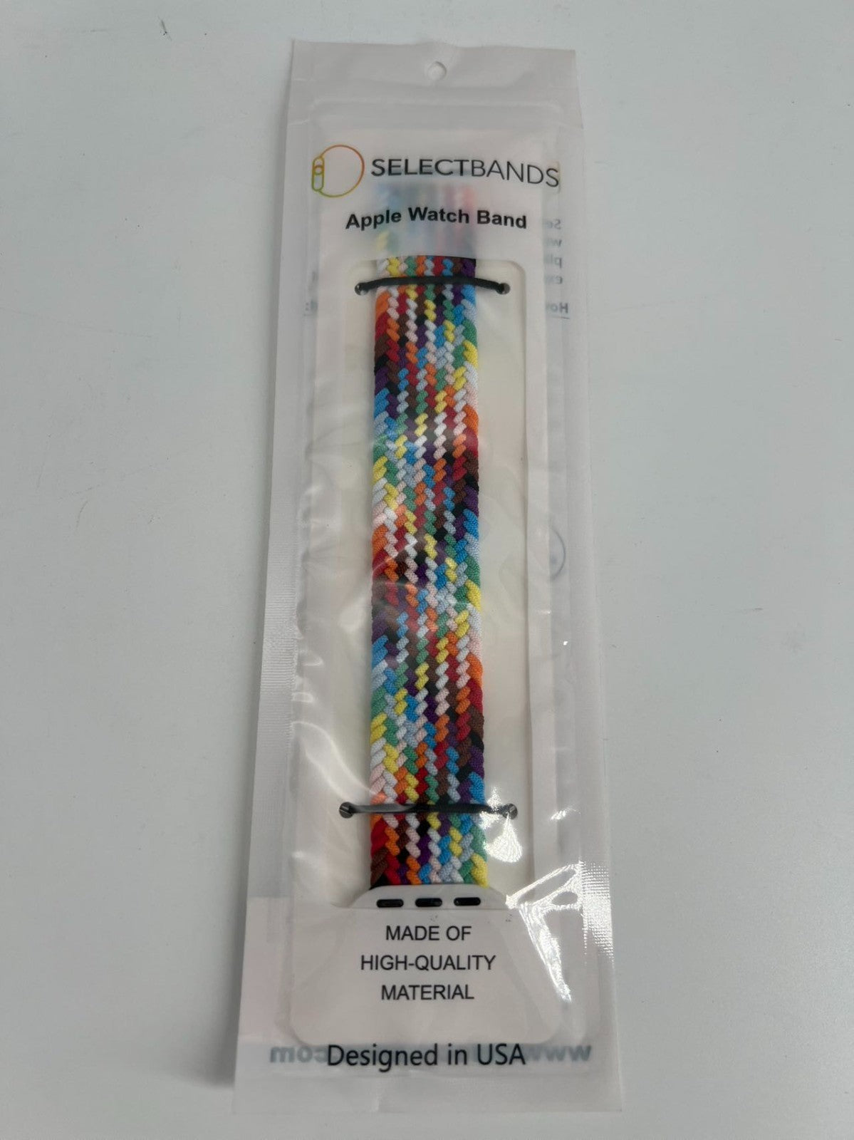 5- Pack M  Color Burst Rainbow Loop Watch Bands 0.8 x 6.2 Inch  Fits 38mm/40mm/