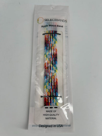 5- Pack M  Color Burst Rainbow Loop Watch Bands 0.8 x 6.2 Inch  Fits 38mm/40mm/
