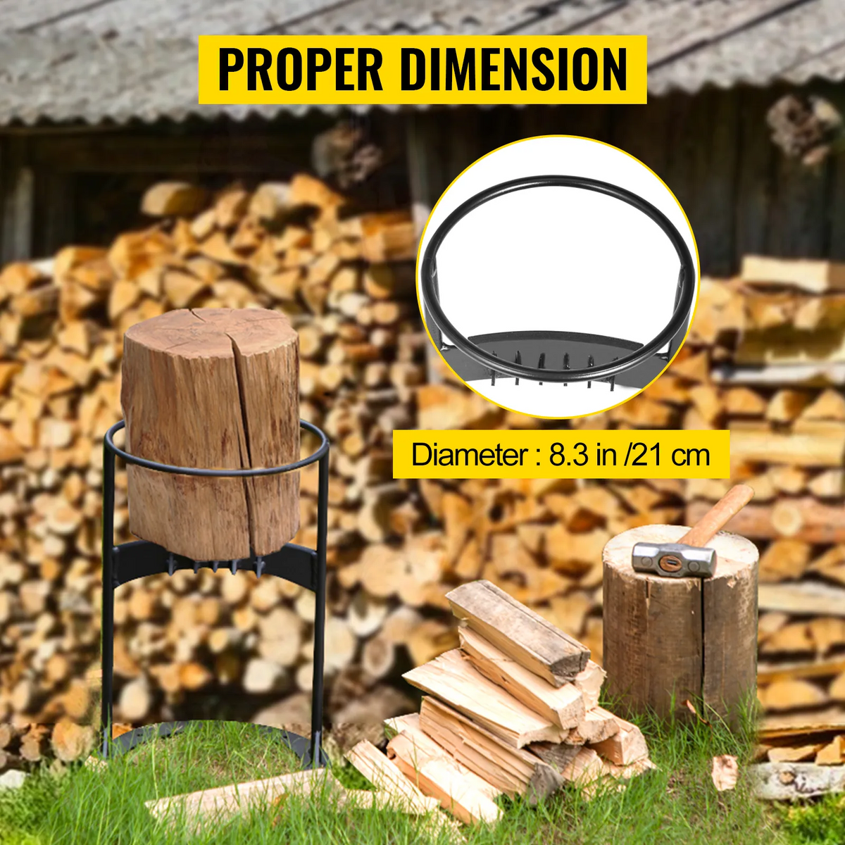 Log Splitter 13" x 8.3", Wood Splitter for 6"  5 Lbs