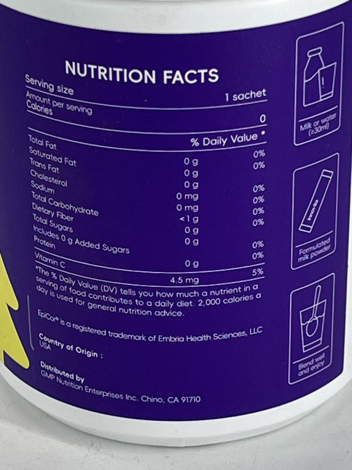 Innovite Families Whey Protein Isolate Epicor Yeast Formulated Milk Powder 60g