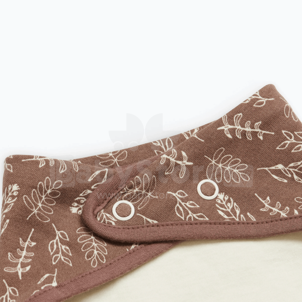 2-Pack Baby Bibs – Chestnut, 100% Cotton Outer – 14.2” x 9”, Button Back