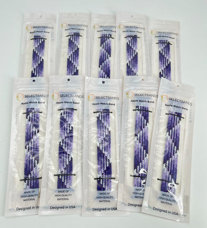 10-Pack L purple  Solid Loop Watch Bands 0.8 x 6.6Inch , Fits 38mm/40mm/41mm