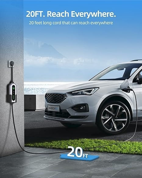 G1 Level 2 EV Charger, 32A 240V, NEMA 14-50P, Wall-Mount EVSE with Timer