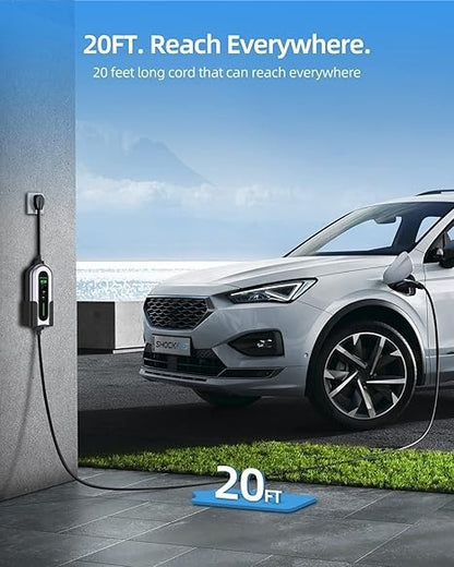 G1 Level 2 EV Charger, 32A 240V, NEMA 14-50P, Wall-Mount EVSE with Timer