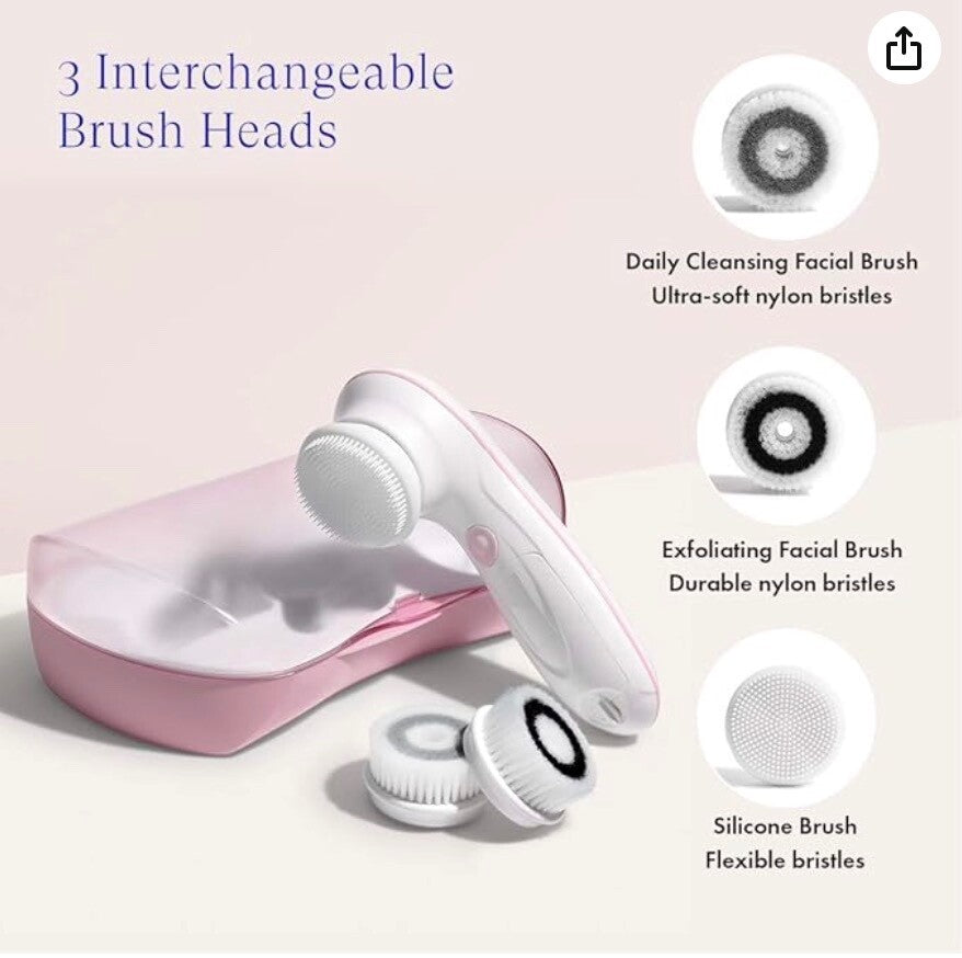 Vanity Planet Facial Cleansing Brush Ultimate Skin Spa with 3 Interchangeable