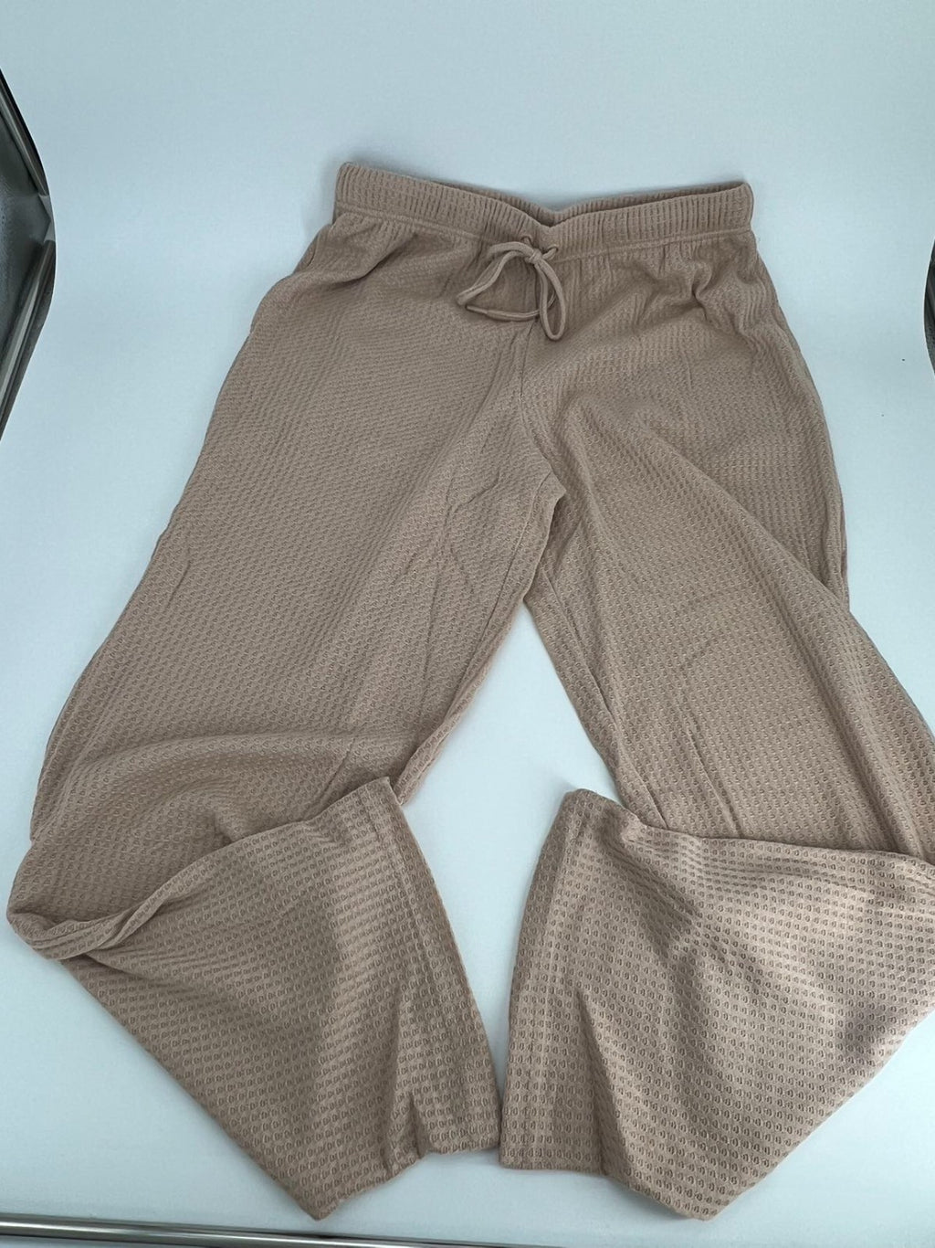 Women's Cami Top & Pants, Pajamas with Pockets, Spaghetti Straps Beige Size L
