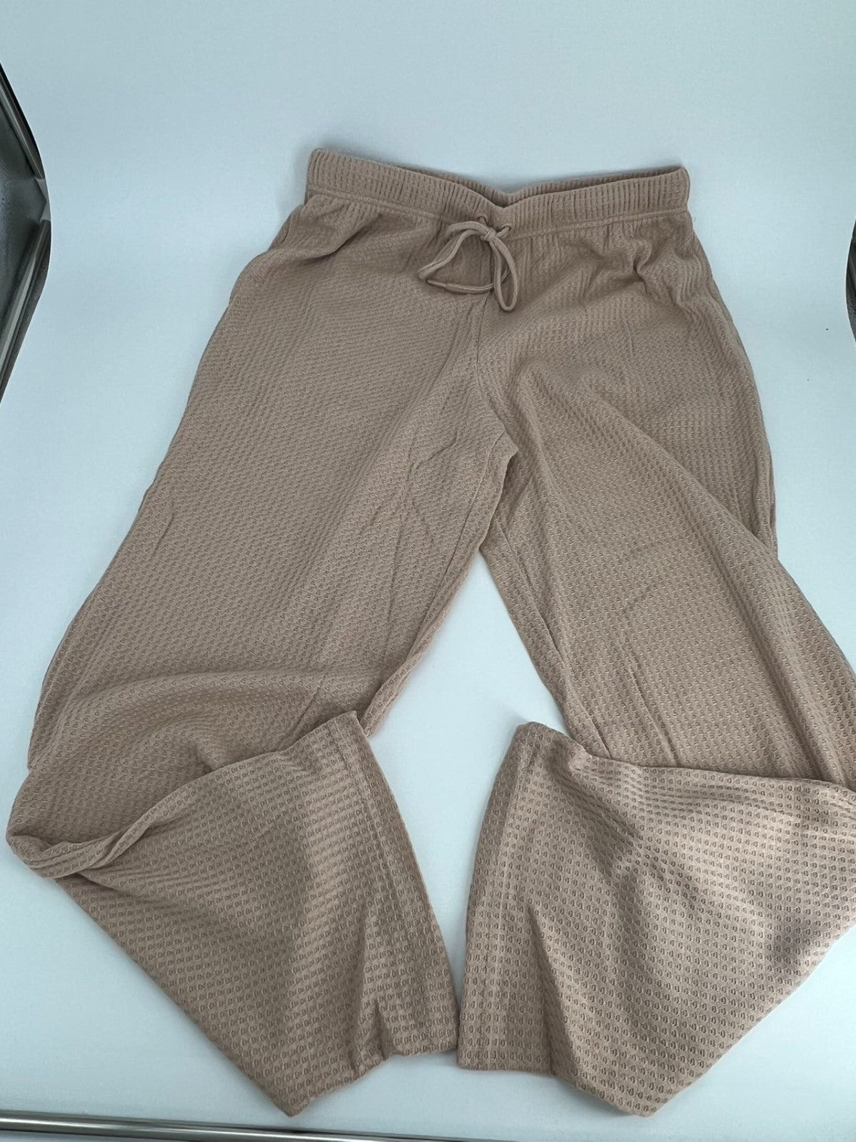 Women's Cami Top & Pants, Pajamas with Pockets, Spaghetti Straps Beige Size L