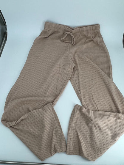 Women's Cami Top & Pants, Pajamas with Pockets, Spaghetti Straps Beige Size L