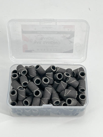 100 Pcs/set Black Nail Drill Sanding Bands #240 Manicure Tool
