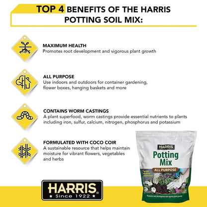 Harris All Purpose Premium Potting Soil Mix with Worm Castings and Other