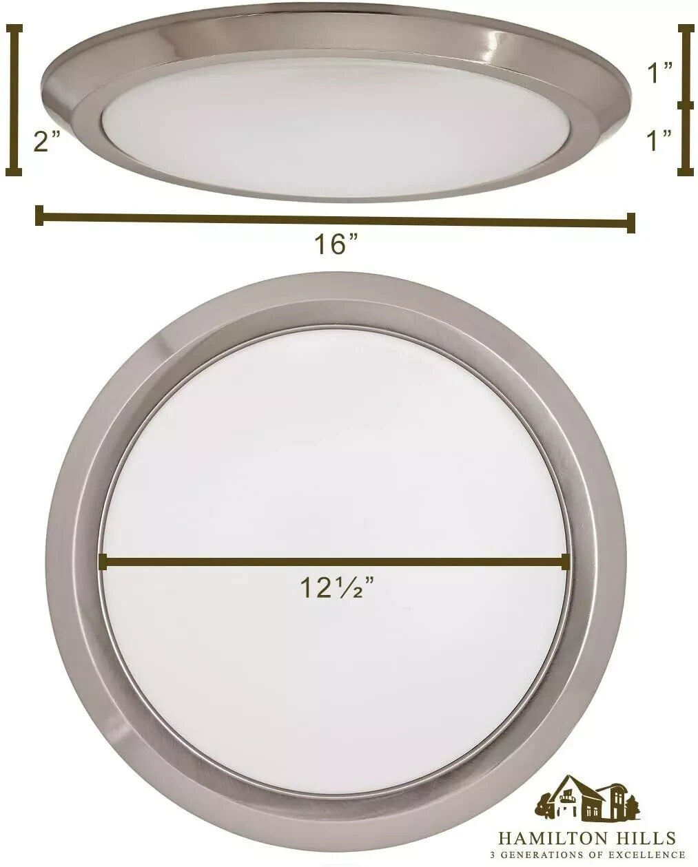 Hamilton Hills 12-Inch LED Disk Light WARM WHITE