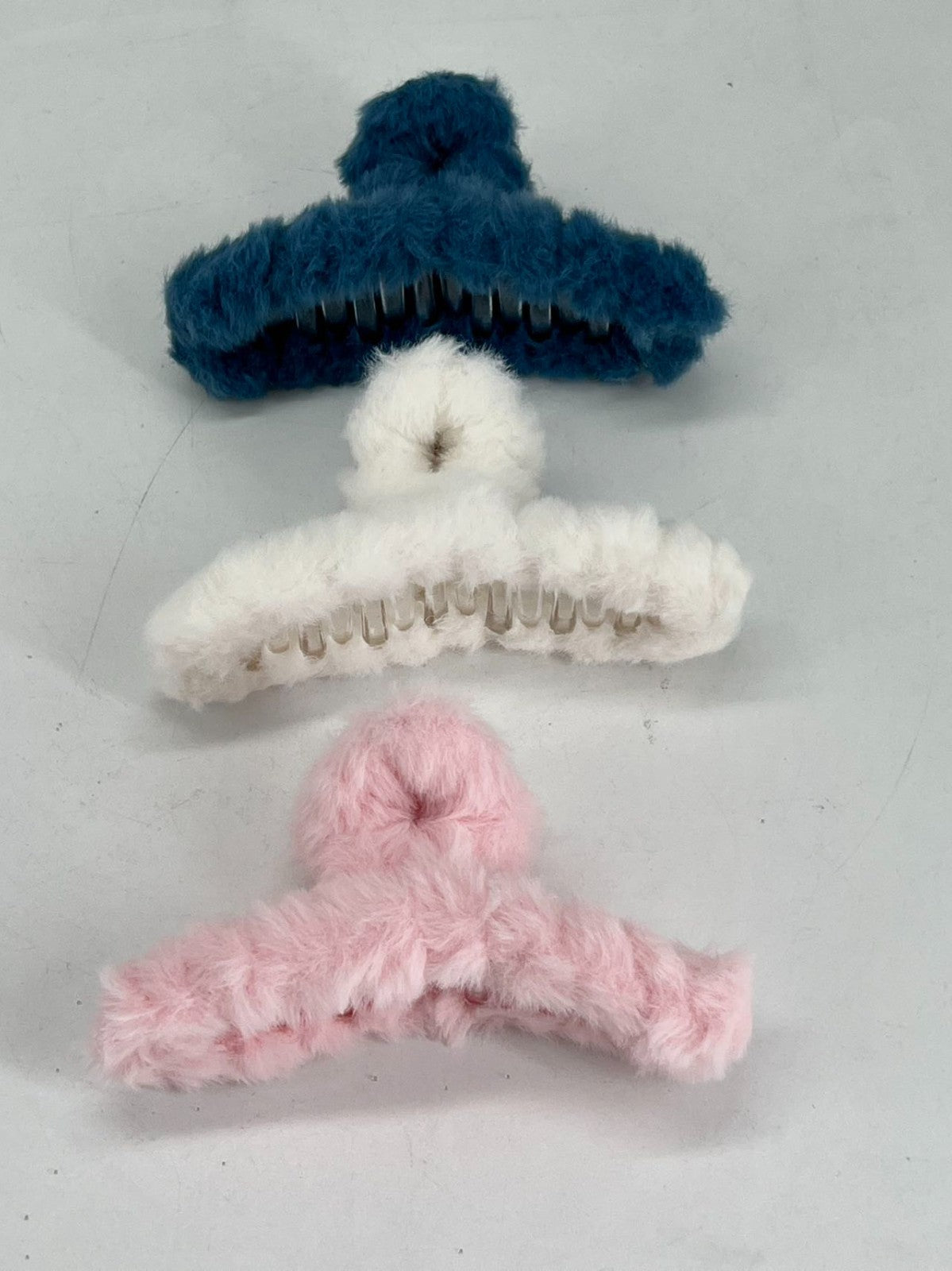 Large Hair Claw Faux Rabbit Fur Clips Barrettes Women Girl Hair Accessory NEW