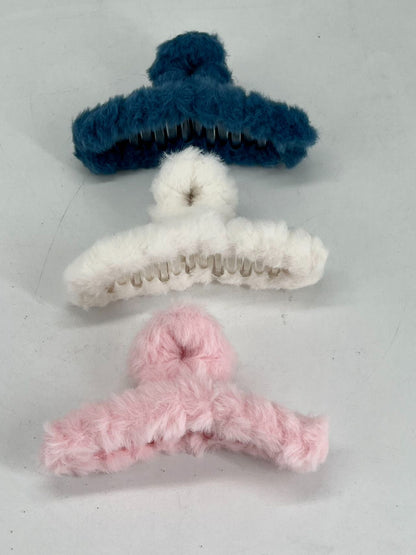 Large Hair Claw Faux Rabbit Fur Clips Barrettes Women Girl Hair Accessory NEW