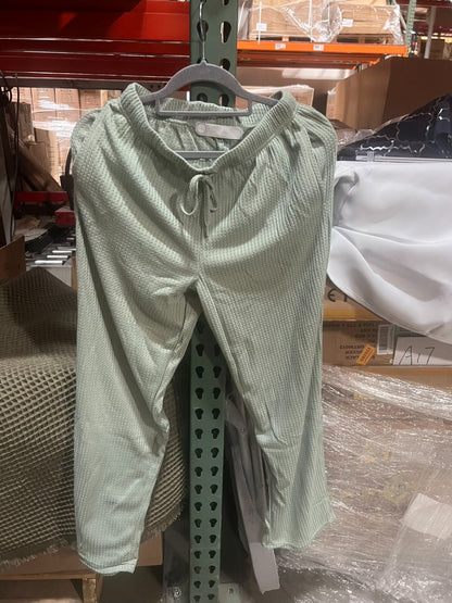 Women's Cami Top & Pants, Pajamas with Pockets, Spaghetti Straps  green Size M