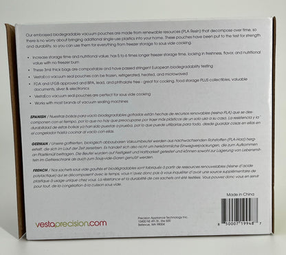 50 Pack Biodegradable Compostable Vacuum Seal Bags 8”x12” for Food Storage