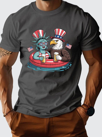 4th Of July Lady Liberty Bald Eagle Pool Float For Adult Size S-XL T-Shirt