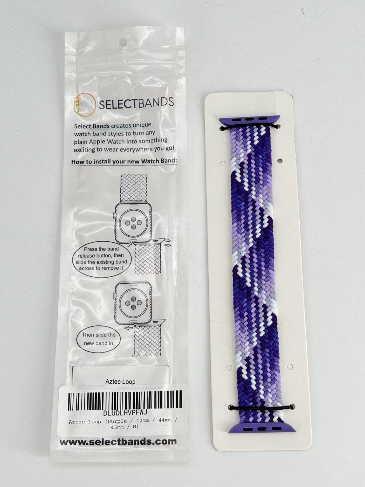 5  -Pack M  Purple  Loop Watch Bands 0.8 x 6.8 Inch   Fits 42mm/44mm/45mm  Case