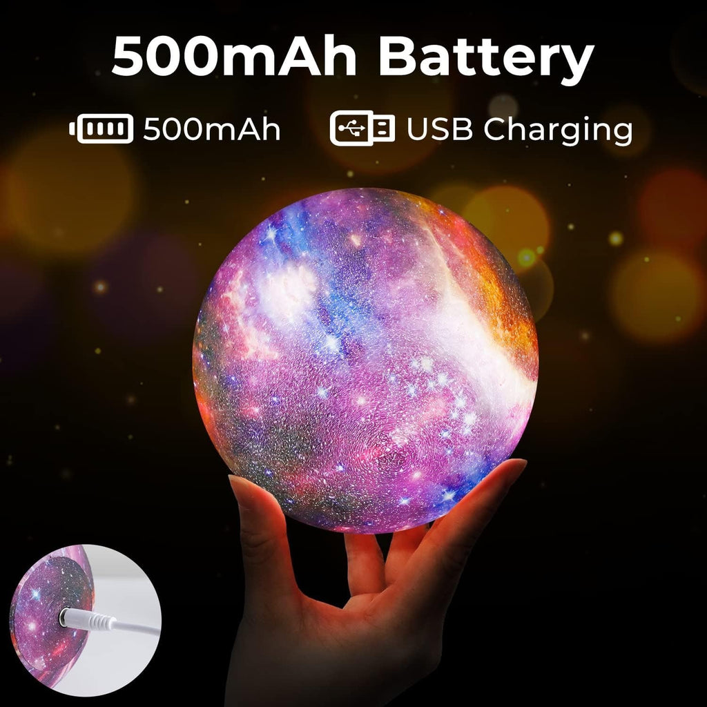 LED  5.9” 16-Color Galaxy Moon Lamp with Stand & Remote