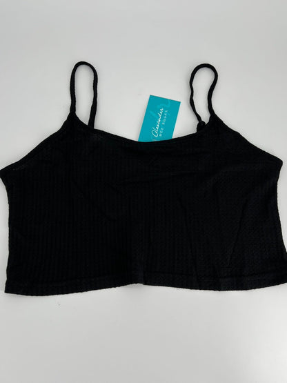 Women's Cami Top & Pants, Pajamas with Pockets, Spaghetti Straps black L
