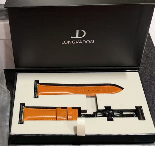 Watch Band Whiskey Brown with Black Details - M Size