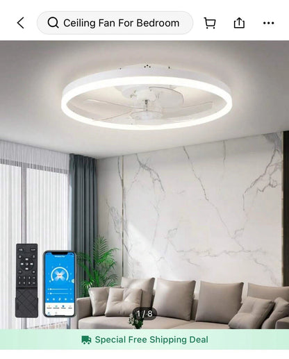 CEILING FAN LIGHT             Size: H 5"  ×D 19.7"
