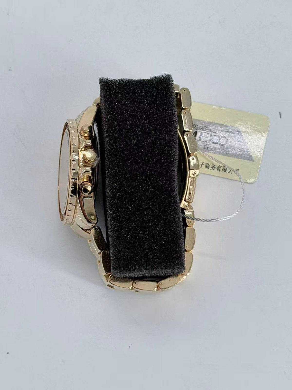 Fashion men’s quartz watch planted band (gold)