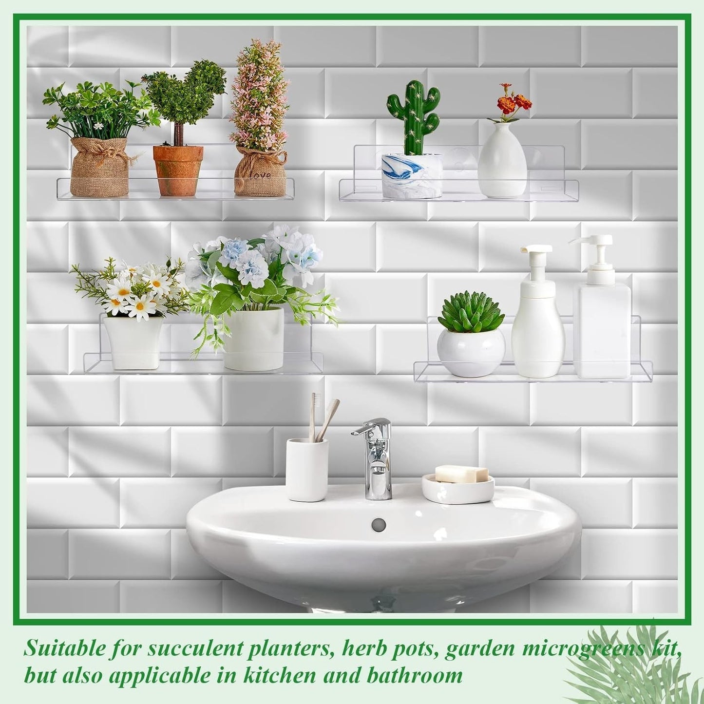 Versatile Wall Shelves , Size: L10"  × H1" × W 7"