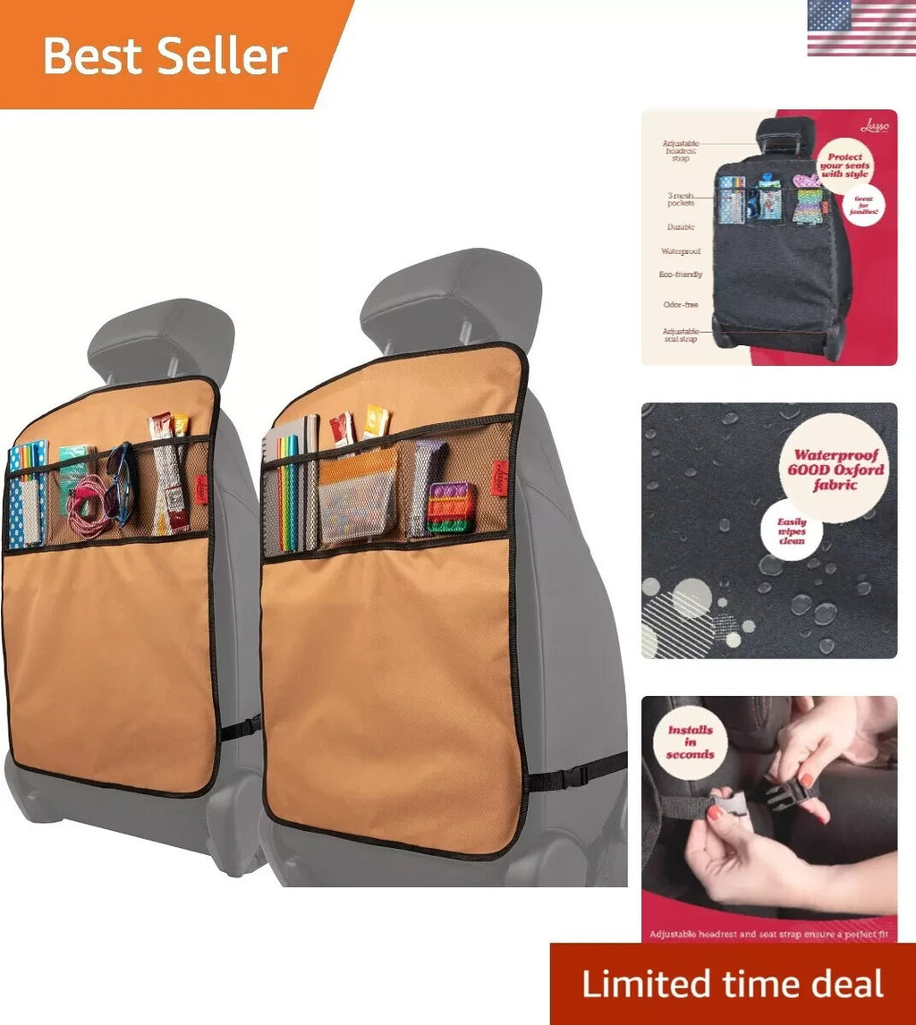 Sag-Proof Car Back Seat Cover 2 Pack - Reinforced Storage, Easy Installation