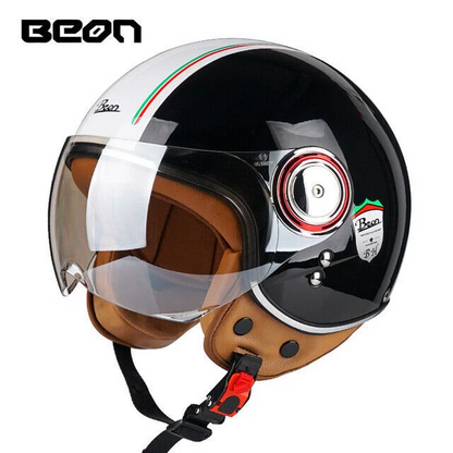Motorcycle Helmets Half Open Face 3/4 Vintage Scooter Helmet Moto Casco