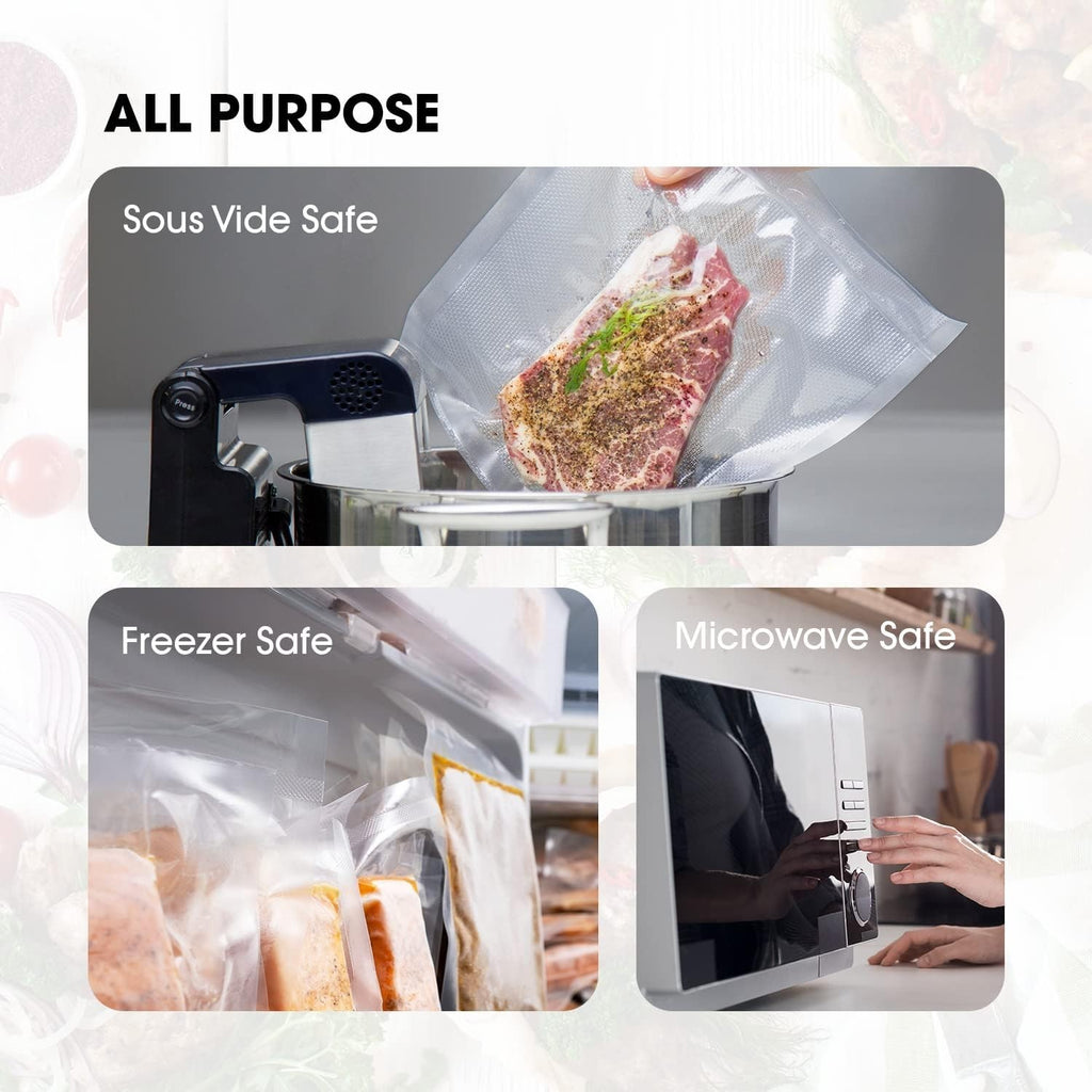 Vacuum Sealer Bags, 100-Count, Pint Size 6x10 Inch Food Storage