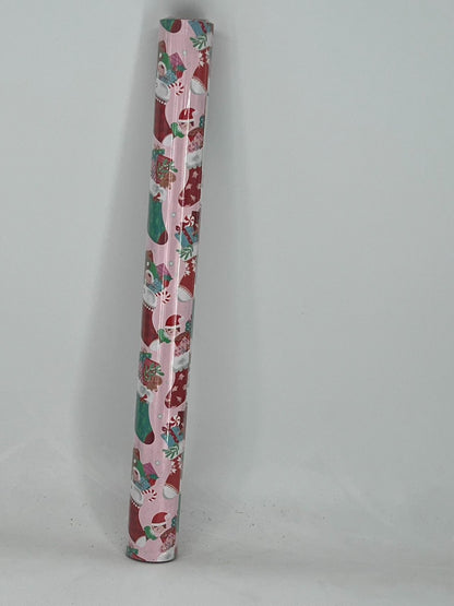 Pink Christmas gift wrapping paper