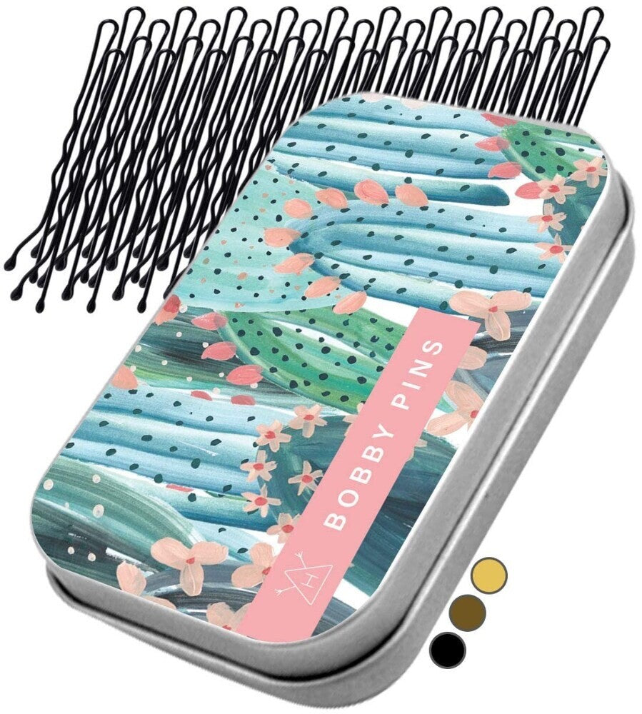 HAWWWY Premium 300 PCS Brown Bobby Pins with Cute Case for All Hair Types